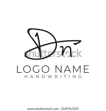 d n handwritten signature monogram letter logo design template for personal branding or business