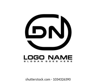 D N Initial circle logo template vector