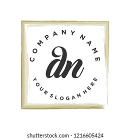 D N Initial handwriting logo vector