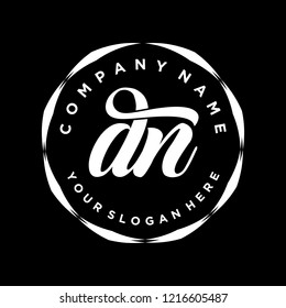 D N Initial handwriting logo vector