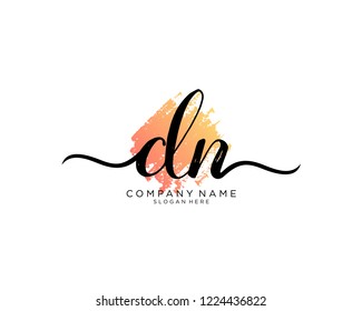 D N Initial handwriting logo vector