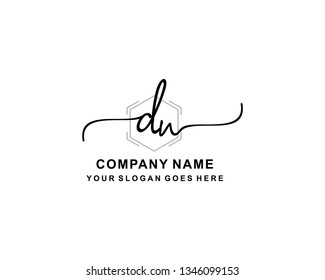 D N Initial Handwriting Logo Template