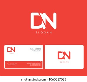 D & N joint logo bold letters design with business card template