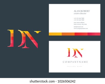 D & N joint logo multi color letters with business card template