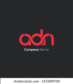A D N letters joint logo design vector template