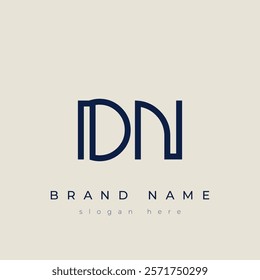 D and N logo design. DN abstract Letters Logo Monogram. This logo design is the process of creating a visual symbol that represents a brand, company, or individual.