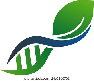 d n a nature logo, leaf logo and d n a