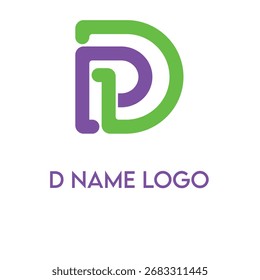 d nome logotipo abstrato e simples