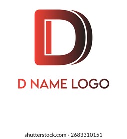 D nombre logo abstracto y Vector con estilo