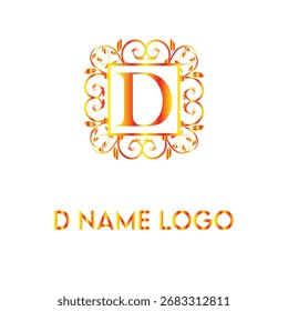 D name logo unique for business branding