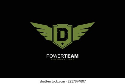 D Nummer Armee für Teamidentität. Militärische Vorlage, Vektorgrafik für Ihre Marke.