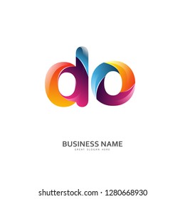 D O DO Logo Letter Design Vector colorful glossy color. Design Template
