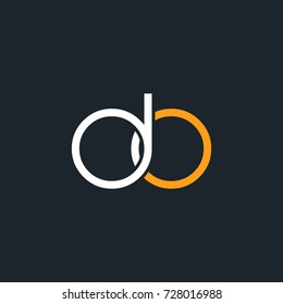D O  double letter logo rounded design vector