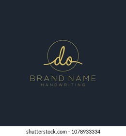 D O Initial handwriting logo template