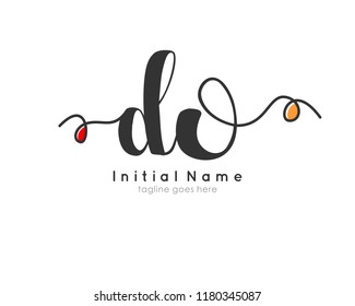 D O Initial handwriting logo vector template