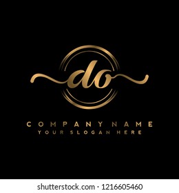 D O Initial handwriting logo vector