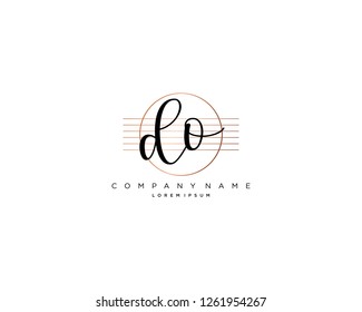 D O initial handwriting logo vector