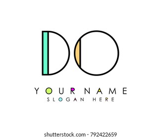 D & O initial minimalist logo template vector