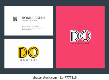 D & O Joint logo icon with business card vector template.