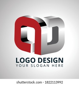 D O Letter 3D Professional Logo Design Vector