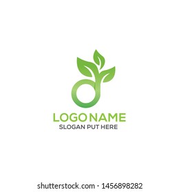 D Or O letter eco logo design template