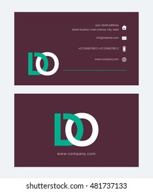D O Letter logo design with card template