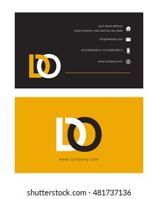 D O Letter logo design with card template