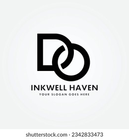 D and O letter mark logo. OD monogram. O and D connecting simple logo