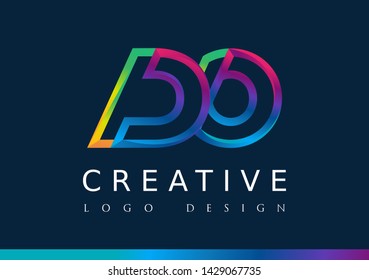 D O  Logo. DO Letter Design Vector with Magenta blue and green yellow color.
