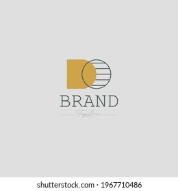"D" and "O" minimal Luxury vector Logo