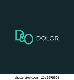 D and O monogram letter minimal linked line logo vector icon illustration