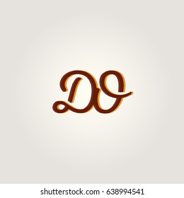D O running letter joint logo vector template