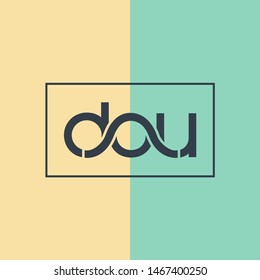 D O U letters joint logo design vector template