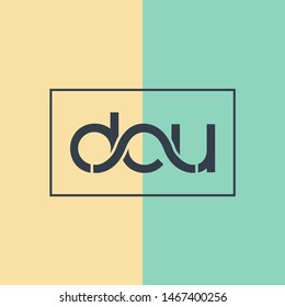 D O U letters joint logo design vector template