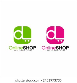 D, OL vector letter logo design with shopping cart concept. Can be used for identity and online shop applications.