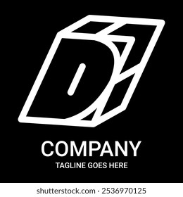 D outline logo design. Suitable for companies, gamers, or t-shirt designs, mugs, hats, and so on. This design also looks minimalist, aesthetic, professional, sporty, unique, and of course very cool.