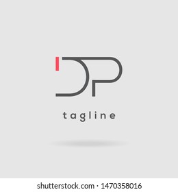 D & P double letter logo design vector template
