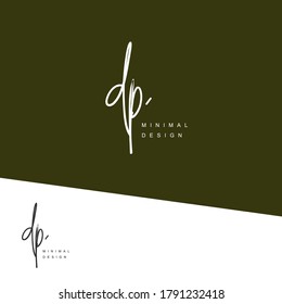 D P DP Initial handwriting or handwritten logo for identity. Logo with signature and hand drawn style.