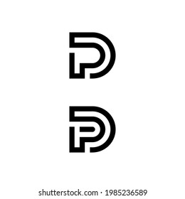 d p dp pd initial logo design vector template