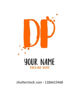 D P Handwritten logo template