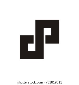 d p and p d letter vector logo