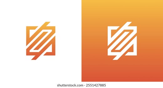 Logotipo de D y de P, logotipo abstracto, logotipo simple de D y de P, logotipo del rectángulo de D P
