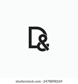 D and P monogram minimal logo vector illustration
