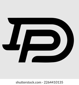logotipo de letra estilizada D o P adecuado para identidad corporativa