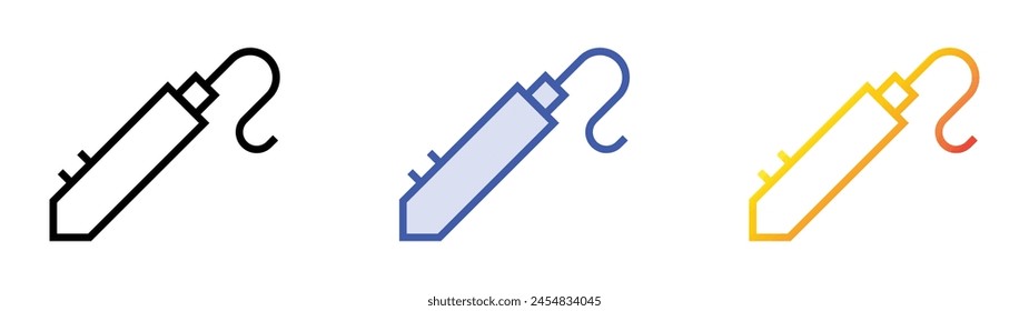 d pen icon. Linear, Blue Fill and Gradient Style Design Isolated On White Background