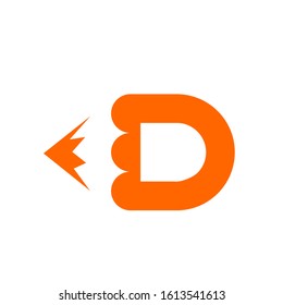 D pencil logo design simple modern template