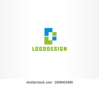 D or Pixel logo design template