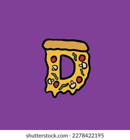 d from pizza vector fast food alphabet and number