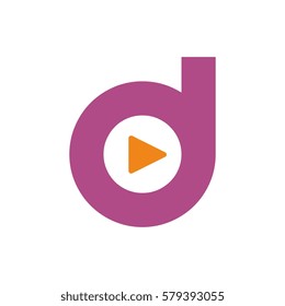 d player music logo initial design
