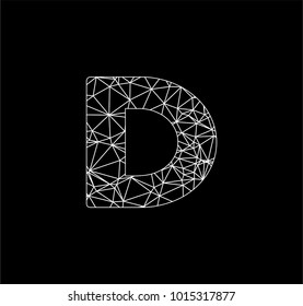 D poligonal initials logo